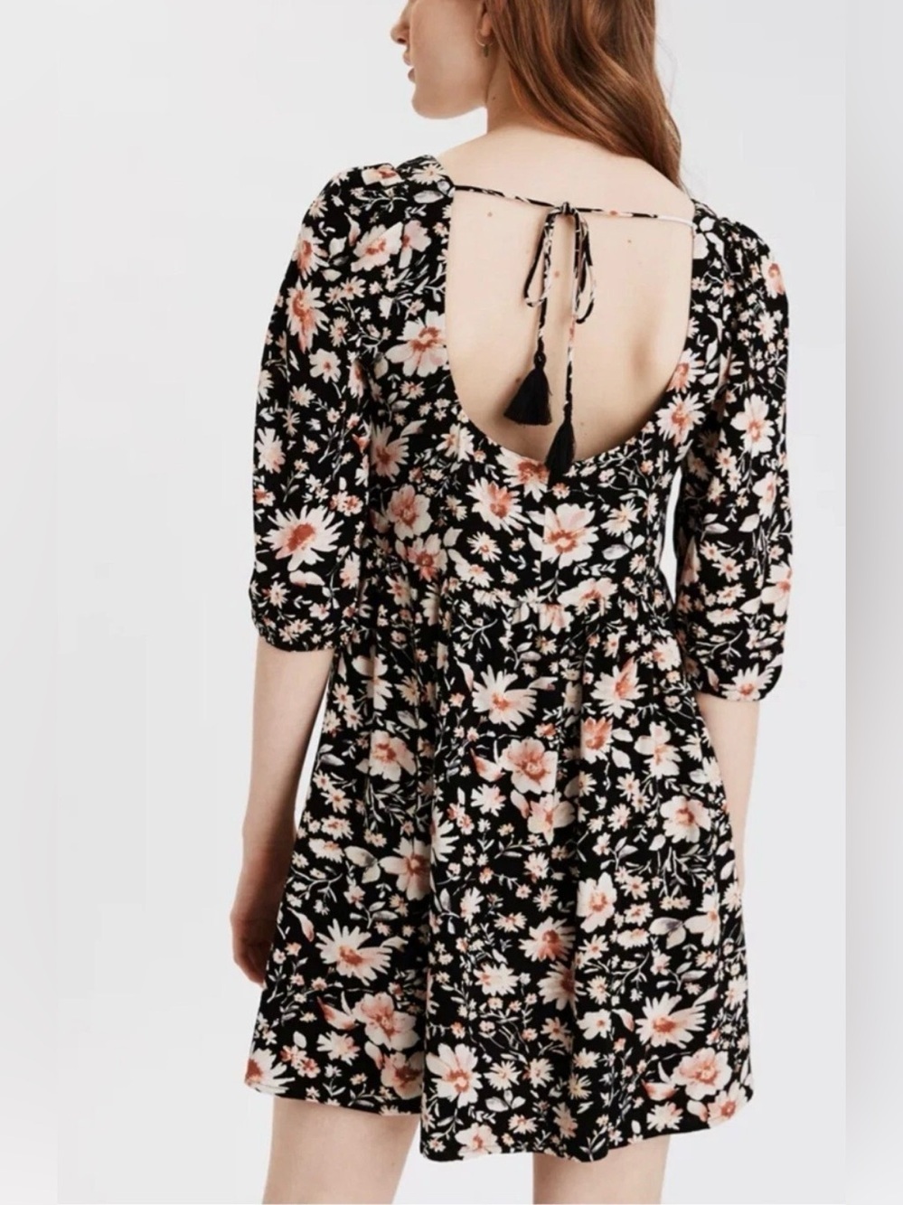 American Eagle NWT black floral mini dress, medium - Picture 7 of 8